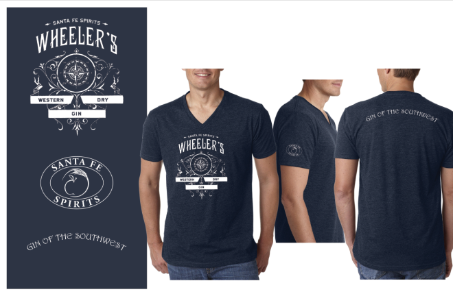 Wheeler’s Gin of the Southewest V-neck t-shirt